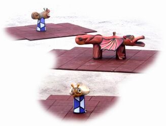 Prenzlau Deutschland Wipptiere Kuenstlerische Holzgestaltung Kulturinsel Einsiedel 2013