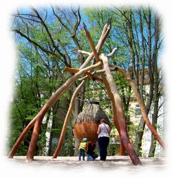 Koeln Zoo Spiellandschaft Kuenstlerische Holzgestaltung Kulturinsel Einsiedel 2013