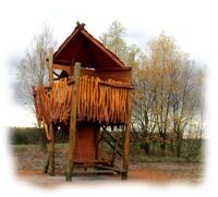 Kuenstlerische Holzgestaltung Kulturinsel Einsiedel Aussichtsturm Burgenlandkreis